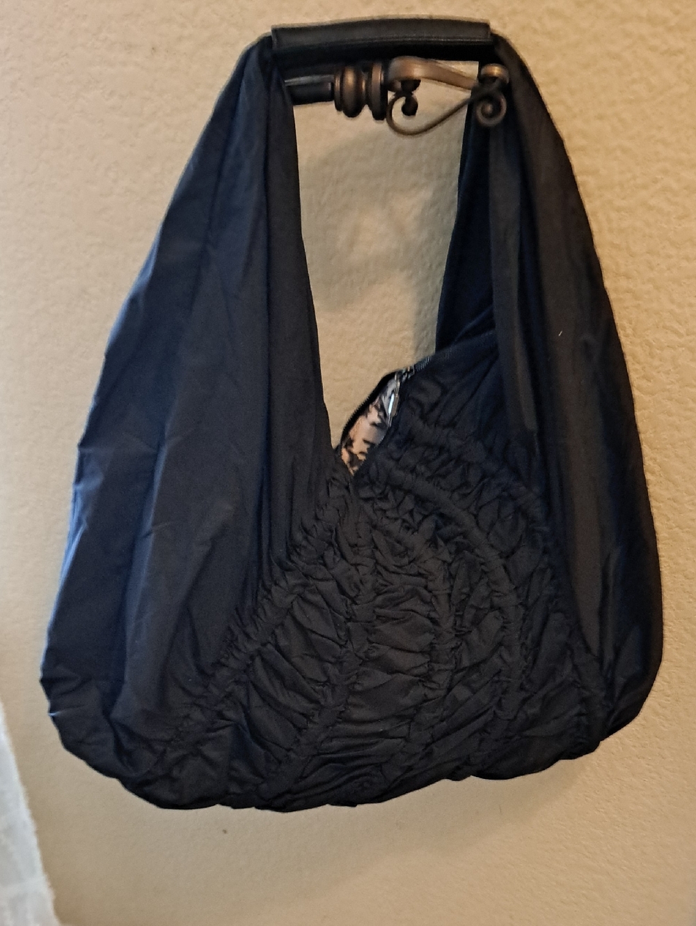L.A.M.B Vintage Black Ruched Hobo Bag - Women